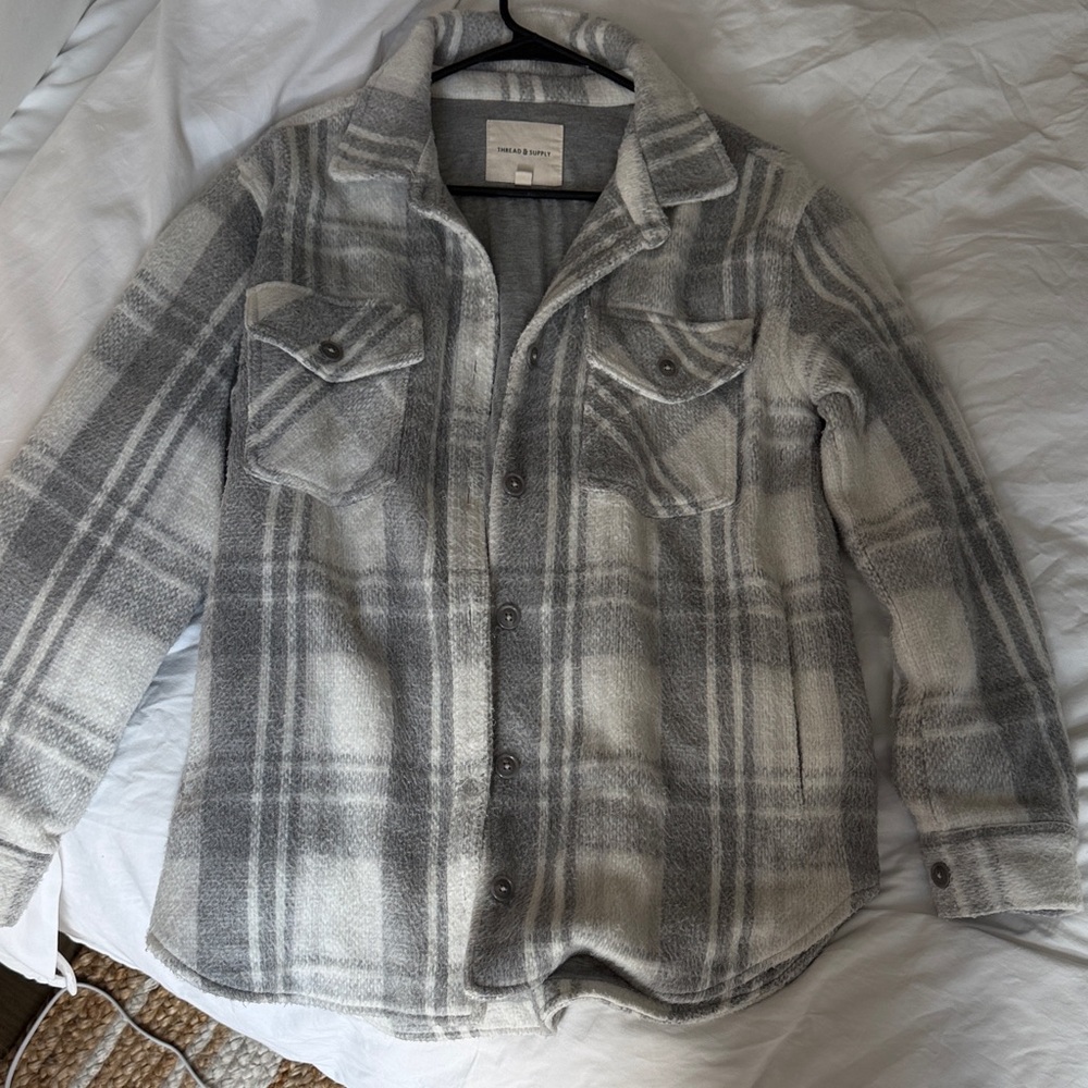 Thread and Supply Grey and White Chandler Jacket Size M